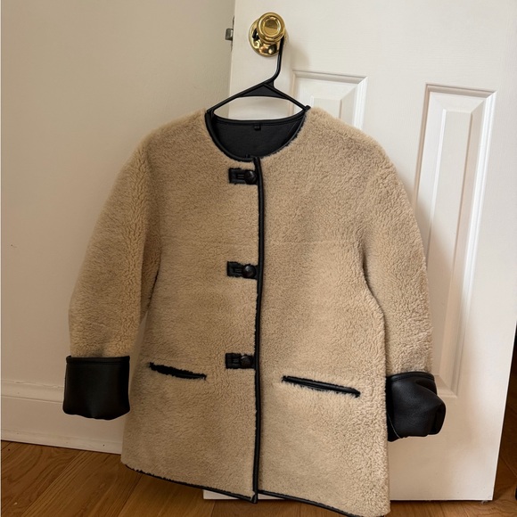 Mango Faux Fur Toggle Coat With Appliqués XS - Picture 4 of 5